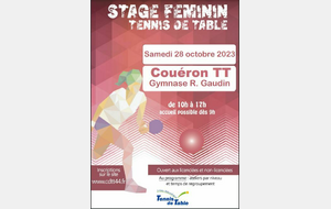STAGE Féminin: samedi 28 octobre 2023