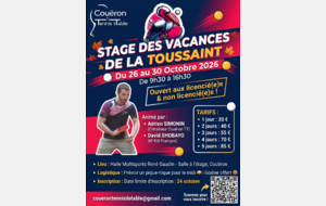 Stage des vacances de la Toussaint pour les jeunes