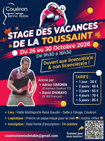 Stage des vacances de la Toussaint - Licenciés & non Licenciés