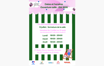 Horaires d'été !