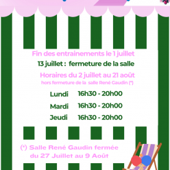 Horaires d'été !